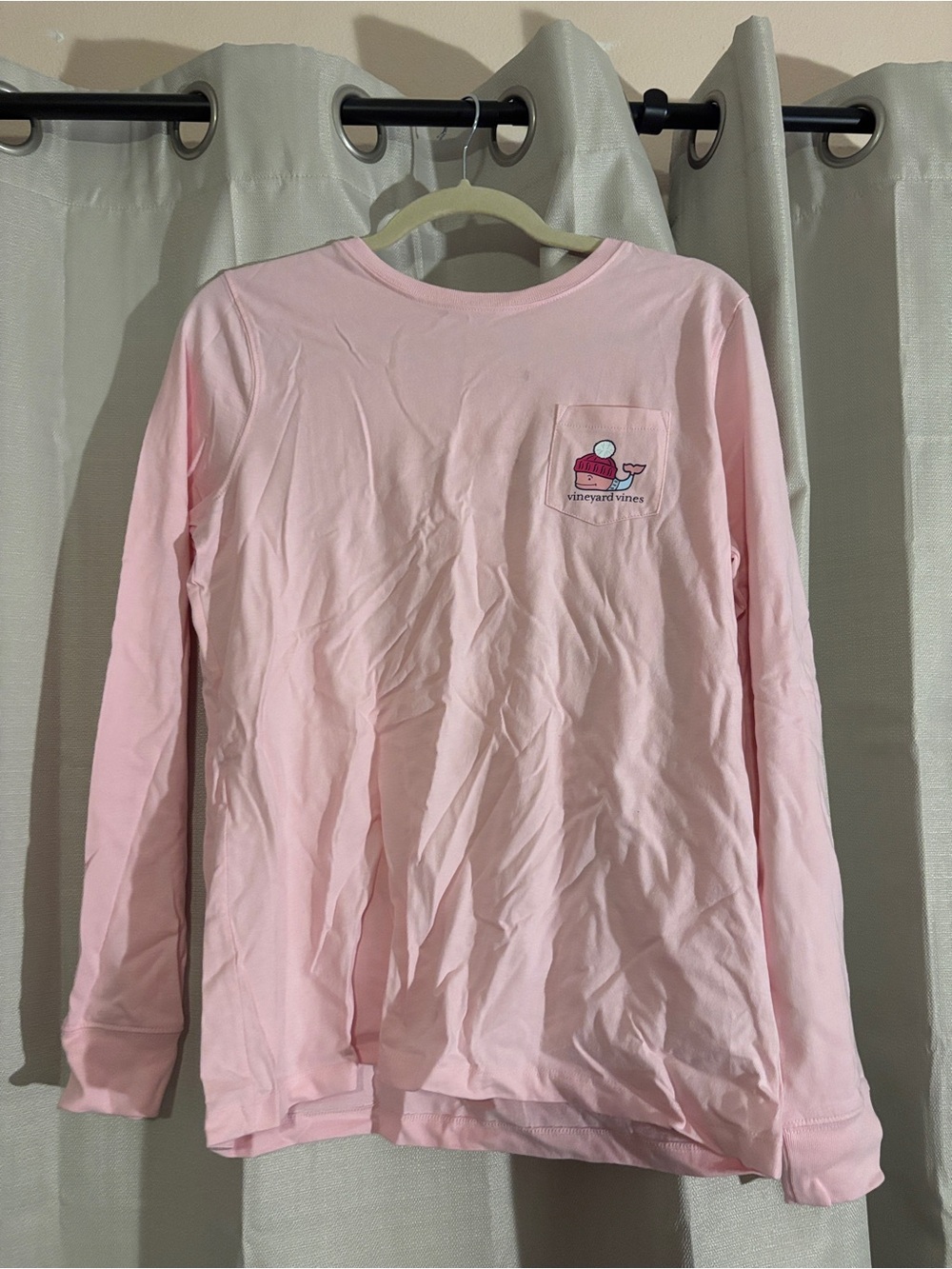 Vineyard Vines Flamingo Pink Long Sleeve Pocket Tee